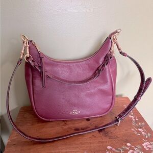 Coach Jules Hobo Bag Burgundy EUC Convertible Crossbody or‎ Shoulder W/ Hangtag